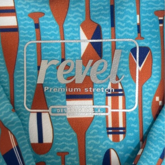 Revel Premium Stretch Bobby Scrub Top Womens Large Ocean Drift Blue New Oars - Picture 6 of 9